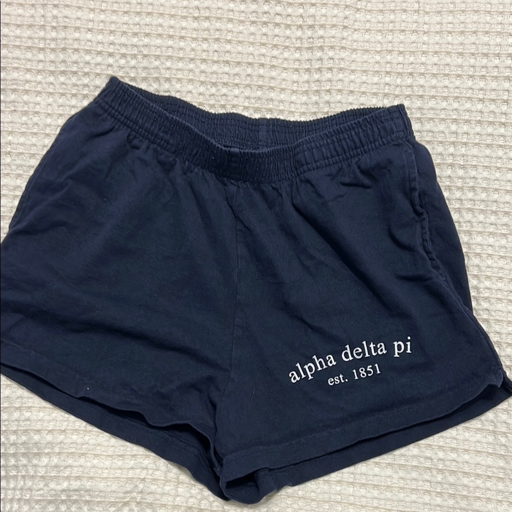 Alpha delta pi- Blue Athletic Shorts with Elastic Waistband